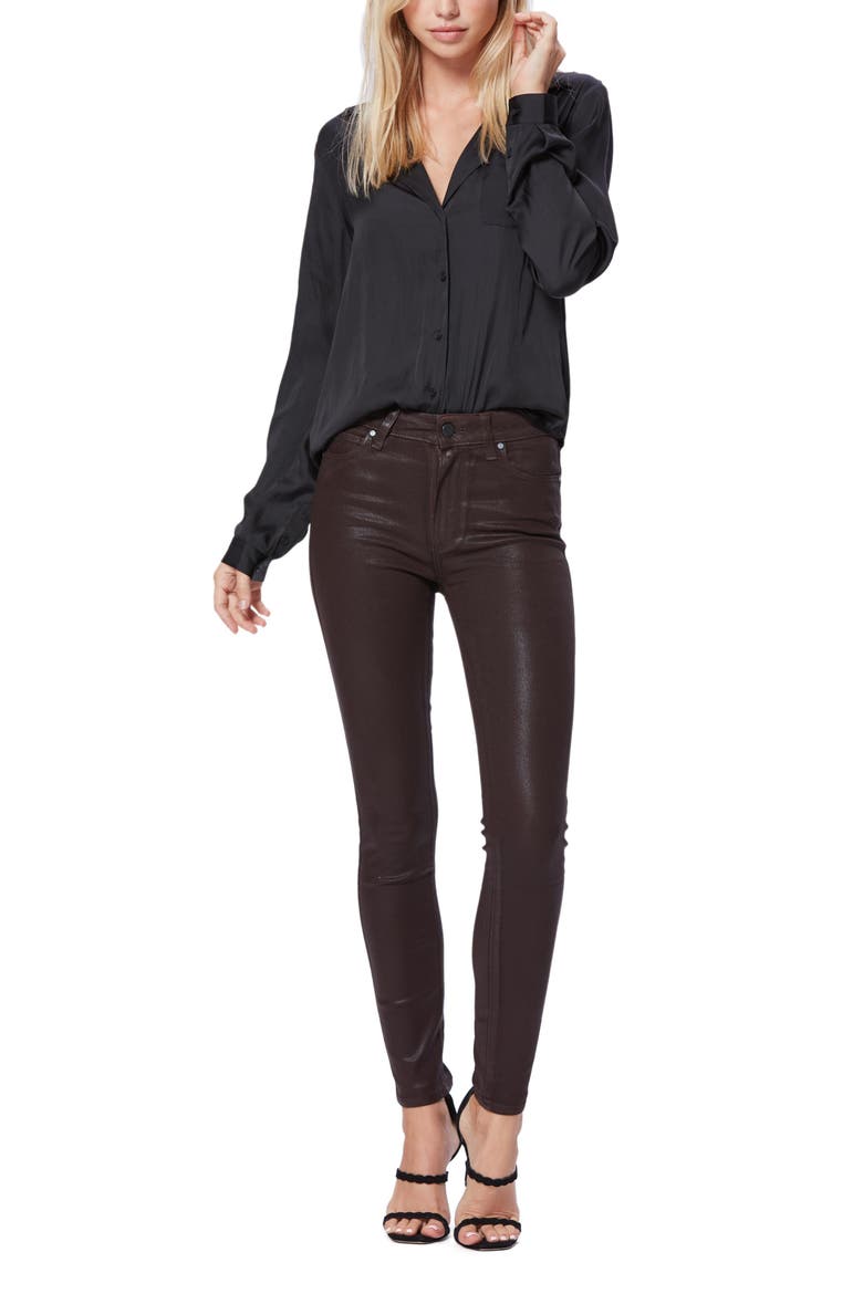 Transcend - Hoxton Coated High Waist Skinny Jeans (Nordstrom Exclusive), Alternate, color, CHRYCFELXC