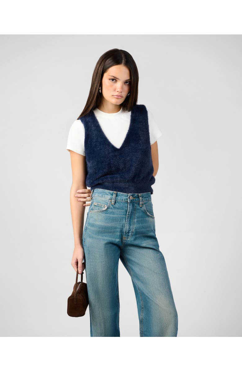 WeWoreWhat V-Neck Sweater Vest, Main, color, Dark Navy