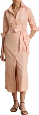 Lauren Ralph Lauren Stripe Long Sleeve Midi Shirtdress