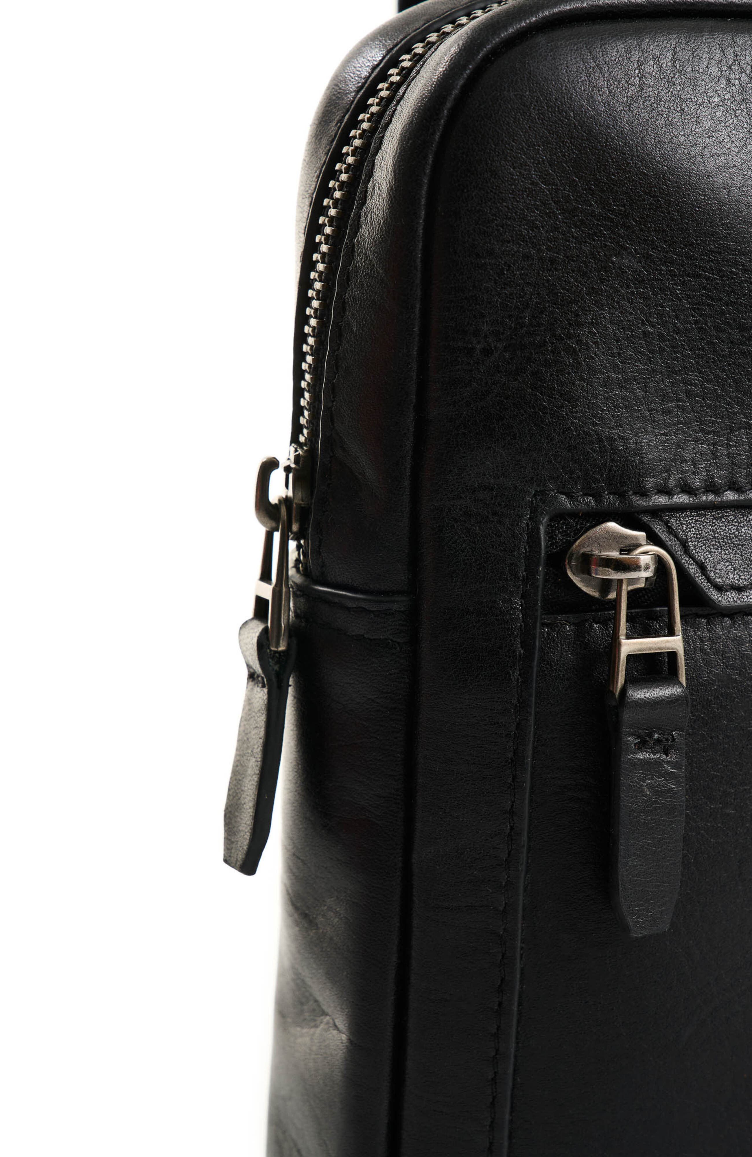 Velez Full Grain Leather Crossbody Bag Sling Shoulder Bags, Alternate, color, Black