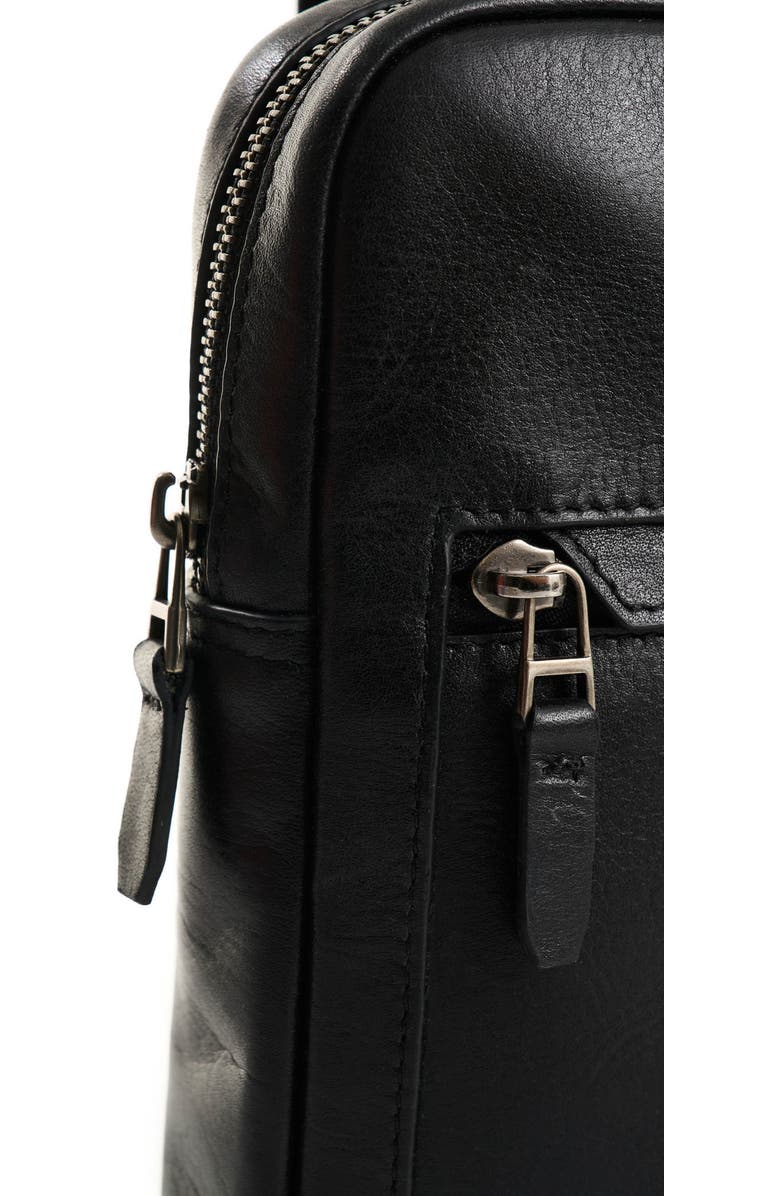 Velez Full Grain Leather Crossbody Bag Sling Shoulder Bags, Alternate, color, Black