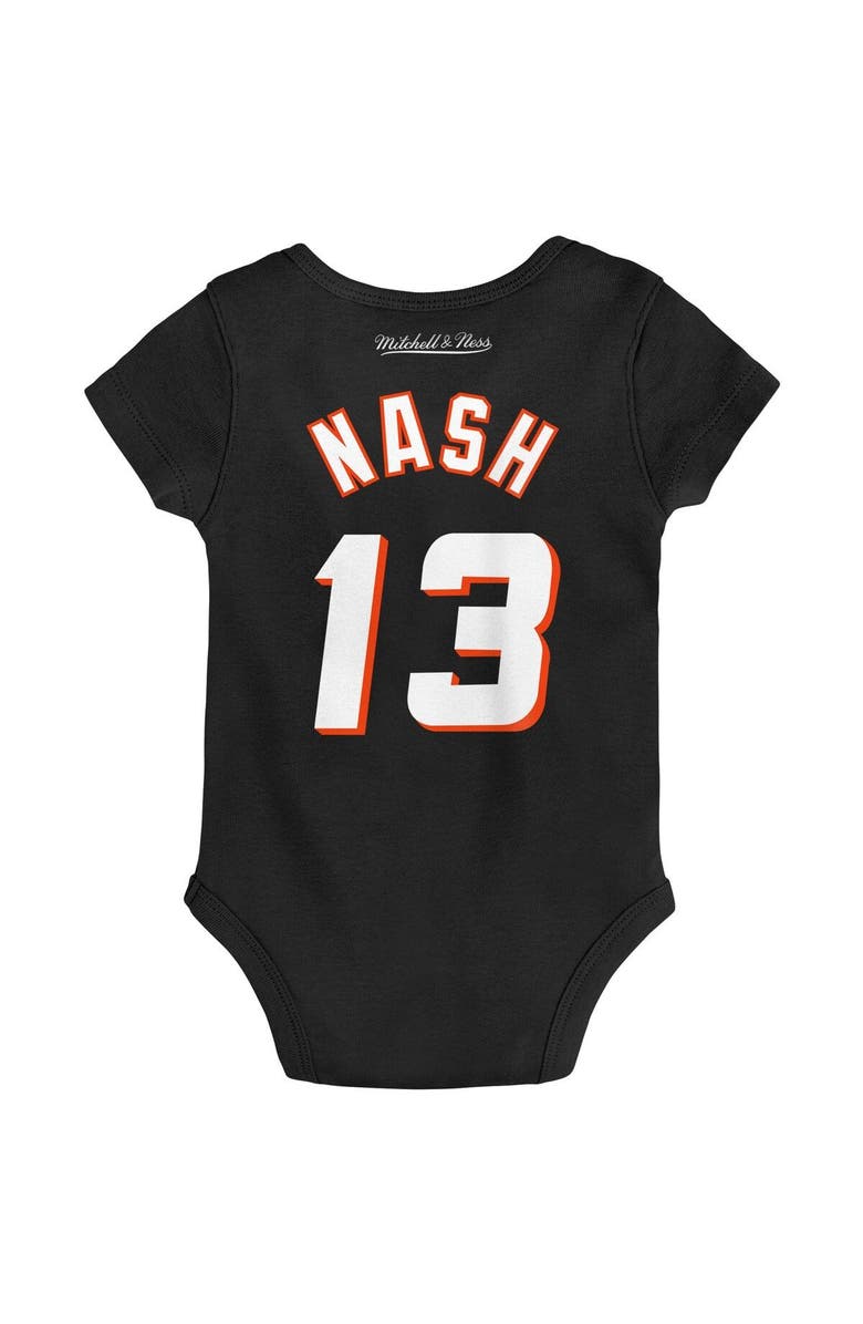Mitchell & Ness Infant Mitchell & Ness Steve Nash Black Phoenix Suns Hardwood Classics Name & Number Bodysuit, Alternate, color,