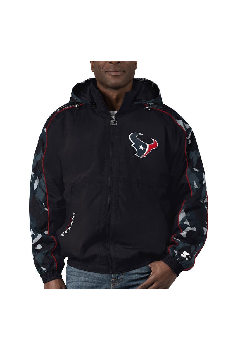 STARTER Men's Starter Black Houston Texans Thursday Night Gridiron Full-Zip Hoodie, Alternate, color, 