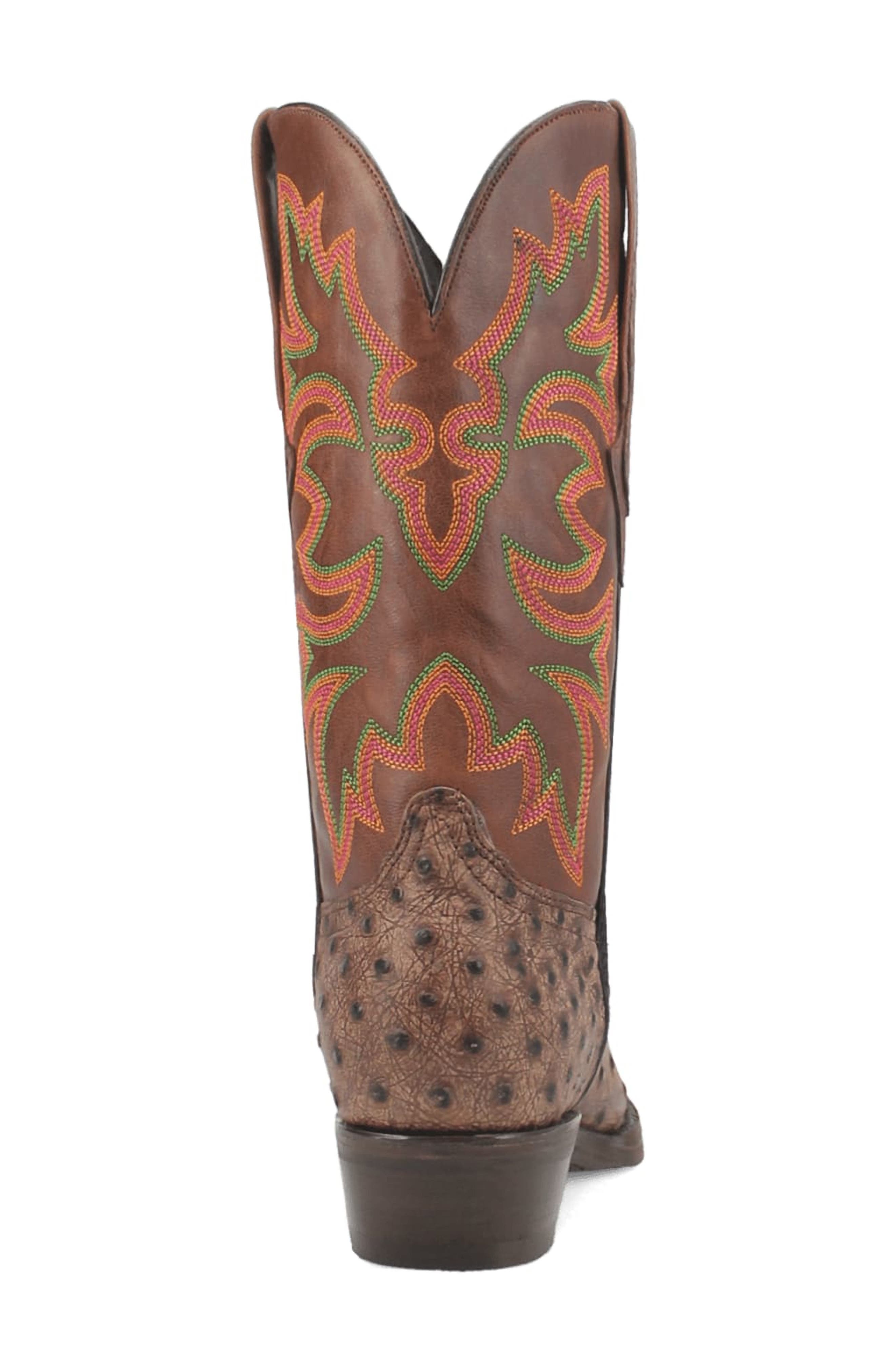 Outlaw Ostrich Embossed Cowboy Boot, Alternate, color, CEMENT