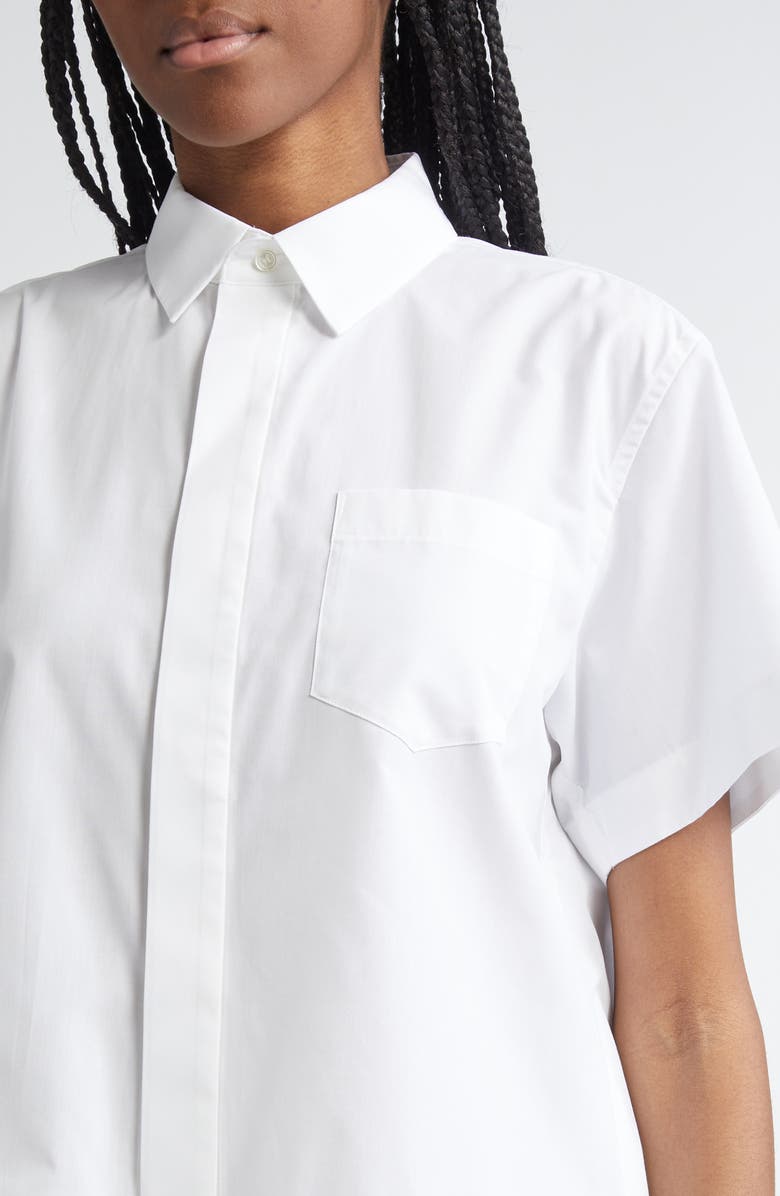 Sacai Ruffle Poplin Shirt, Alternate, color, 