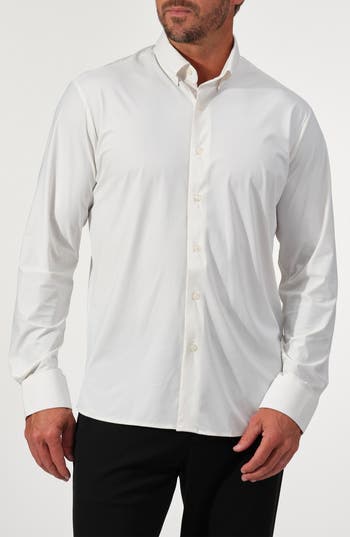 Studio Garnet Los Angeles Solid Performance Stretch Button-up Shirt In White