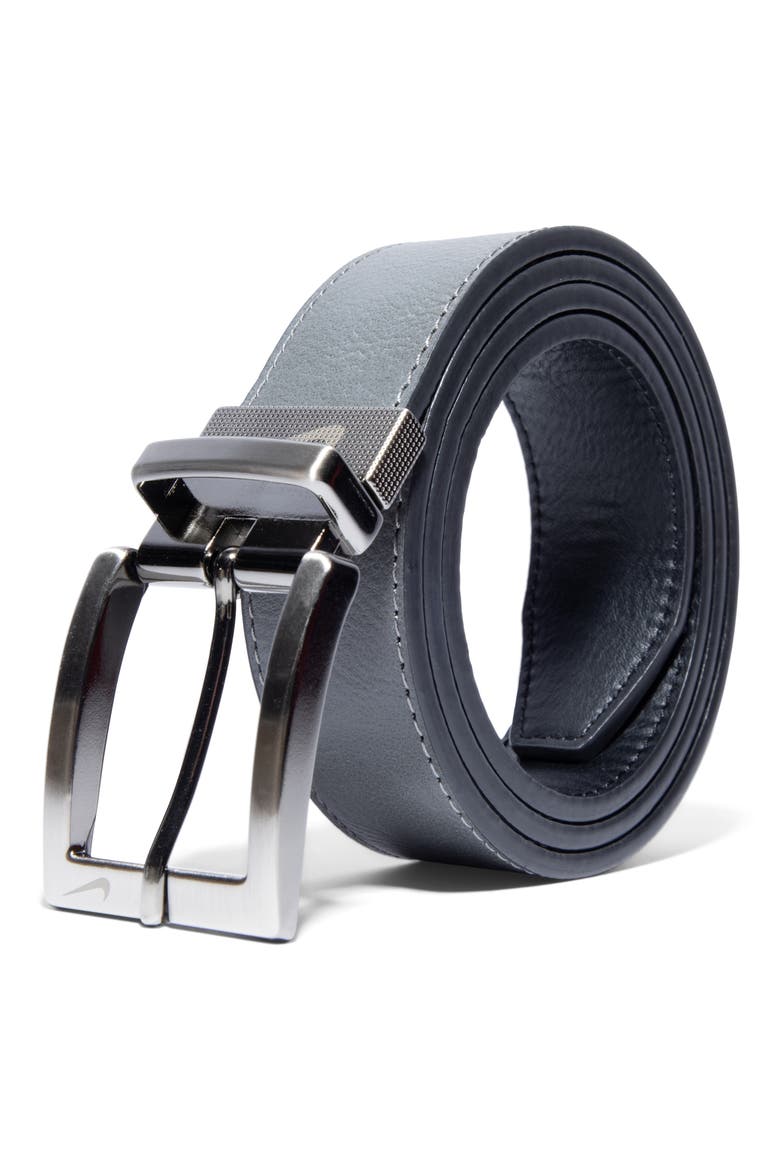 Core Reversible Leather Belt, Alternate, color, GREY/ BLACK