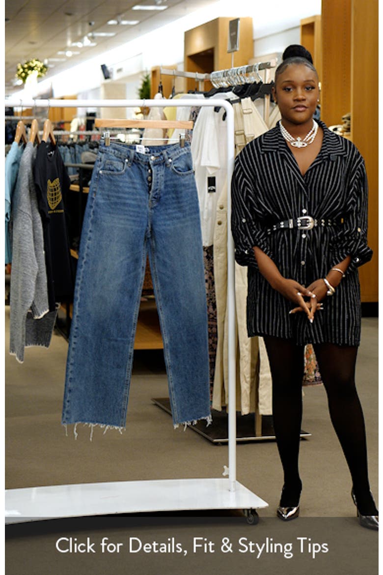 Fawcett Raw Hem High Waist Straight Leg Jeans video