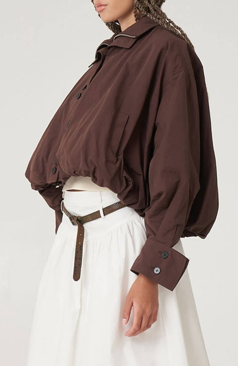 Find Me Now Amaryllis Water Repellent Crop Jacket, Alternate, color, Brown