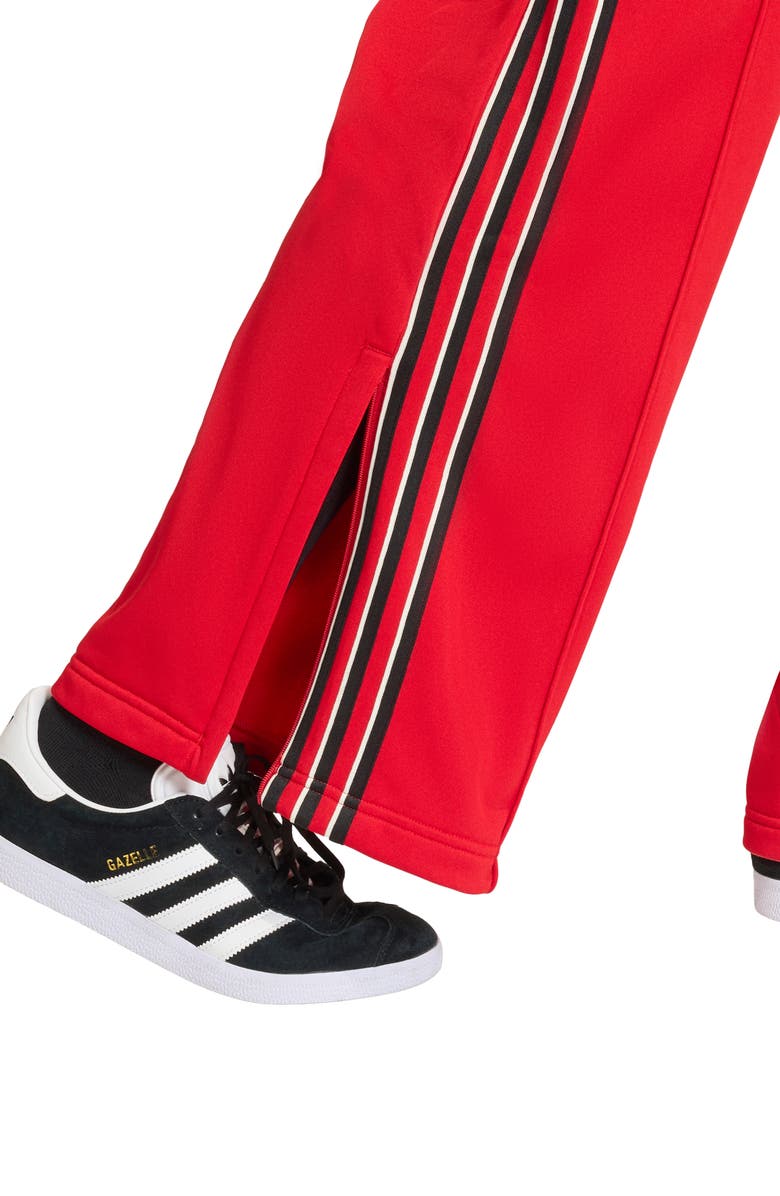 adidas Loose Wide Leg Track Pants, Alternate, color, Better Scarlet/ Black