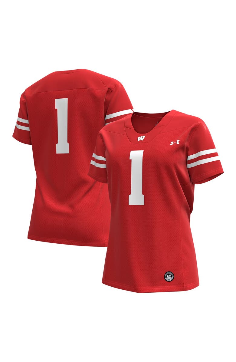 Under Armour Women's Under Armour #1 Red Wisconsin Badgers Replica Football Jersey, Main, color, Red