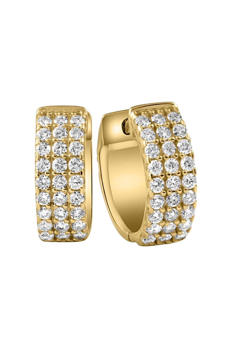 1 Ct Diamond Lab Grown Hoops Women's Earrings 10k Gold, Main, color, 10k Yellow Gold