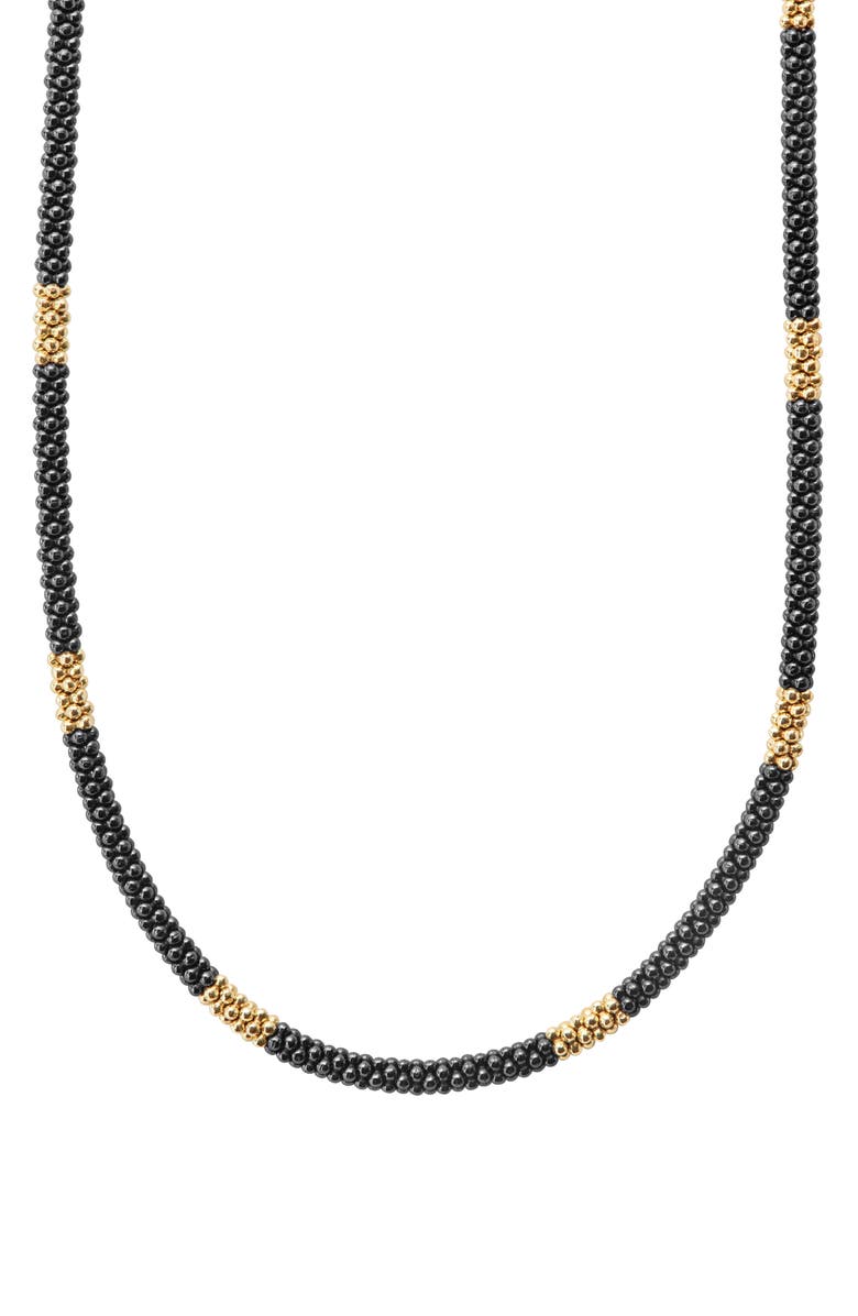 LAGOS Gold & Black Caviar Rope Necklace, Main, color, Gold