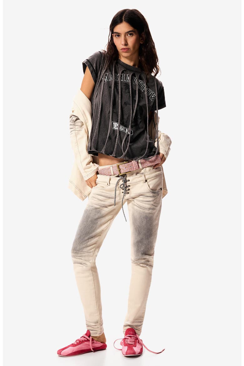 Slit Overlay T-Shirt, Alternate, color, BLACK