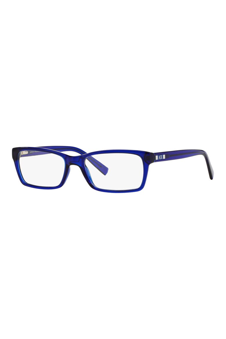 53mm Rectangular Optical Glasses, Alternate, color, DARK BLUE