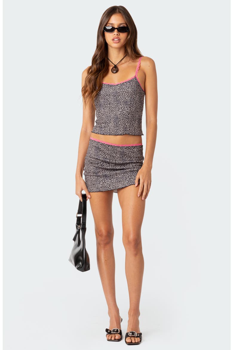 Lele Animal Print Ribbed Crop Camisole, Alternate, color, LEOPARD