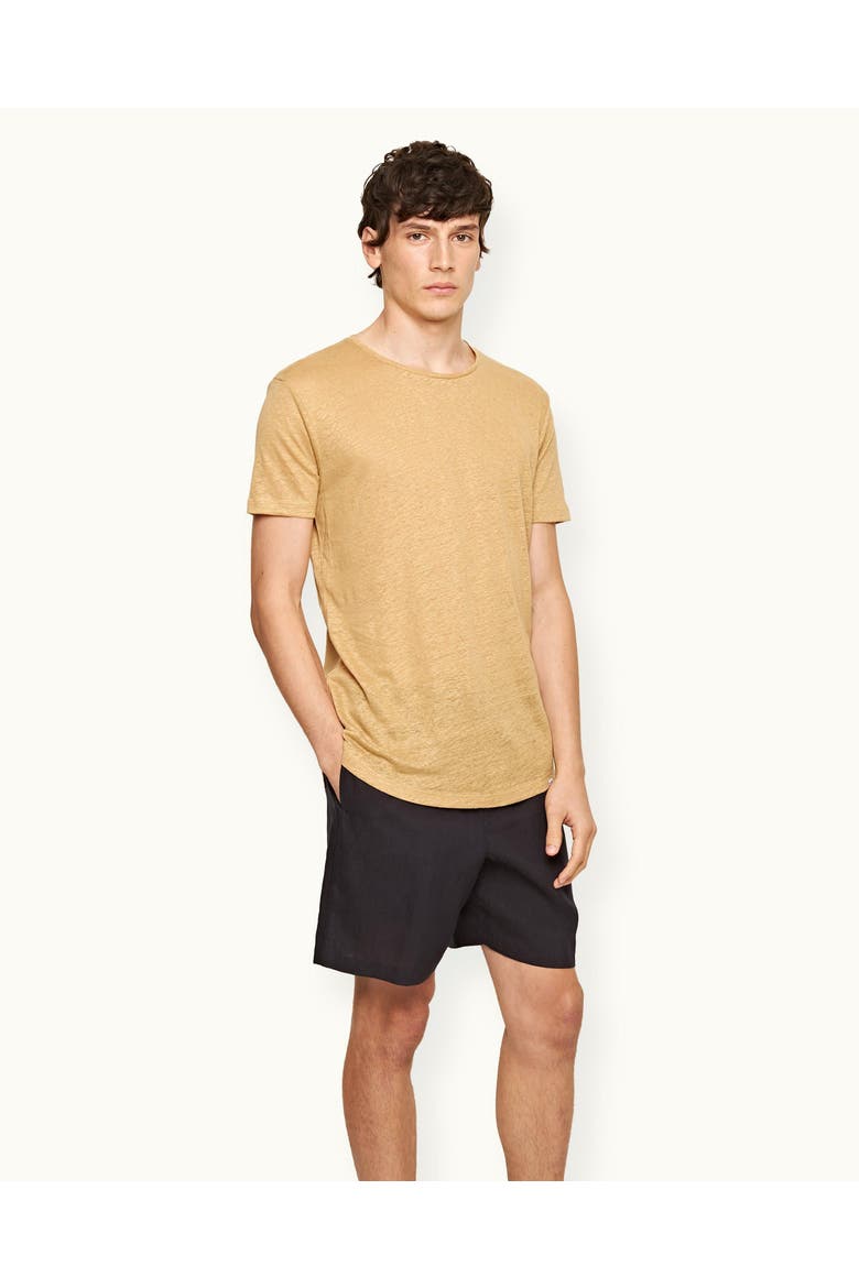 Alex Lino Relaxed Fit Italian Linen Drawcord Shorts, Main, color, NIGHT IRIS