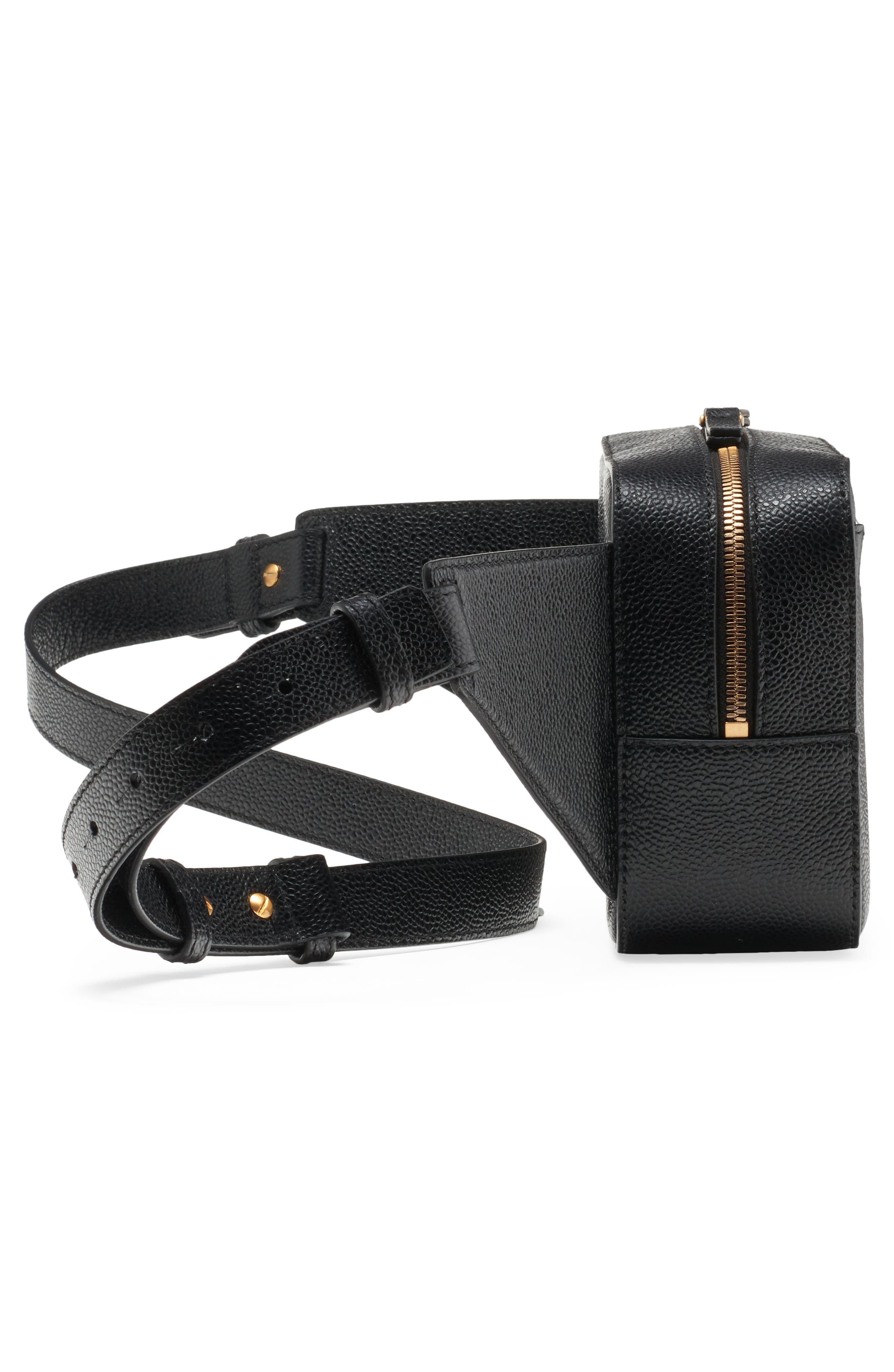 Thom Browne Pebbled Leather Belt Bag, Alternate, color, 