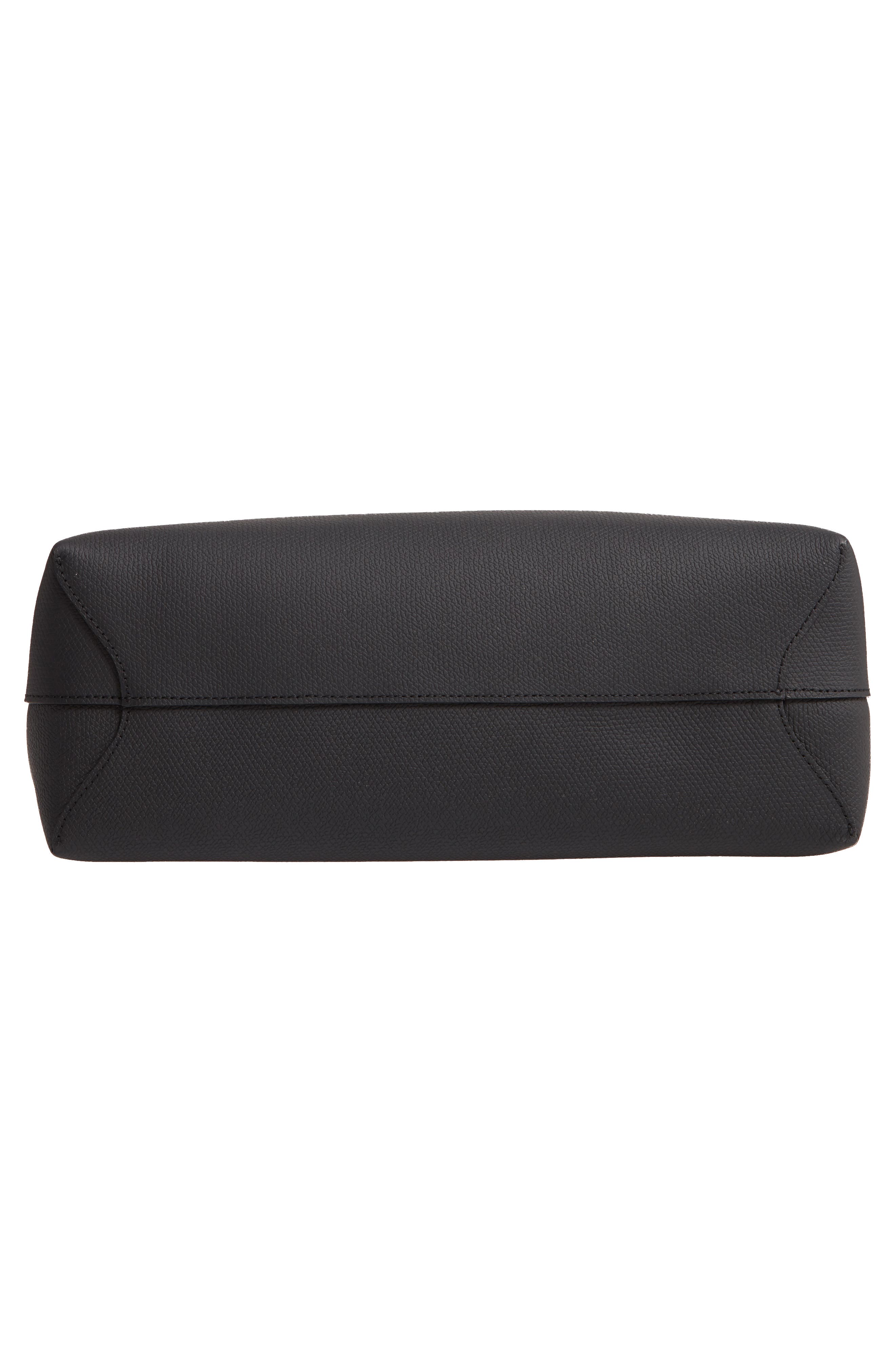 Roseau Leather Shoulder Tote, Alternate, color, BLACK