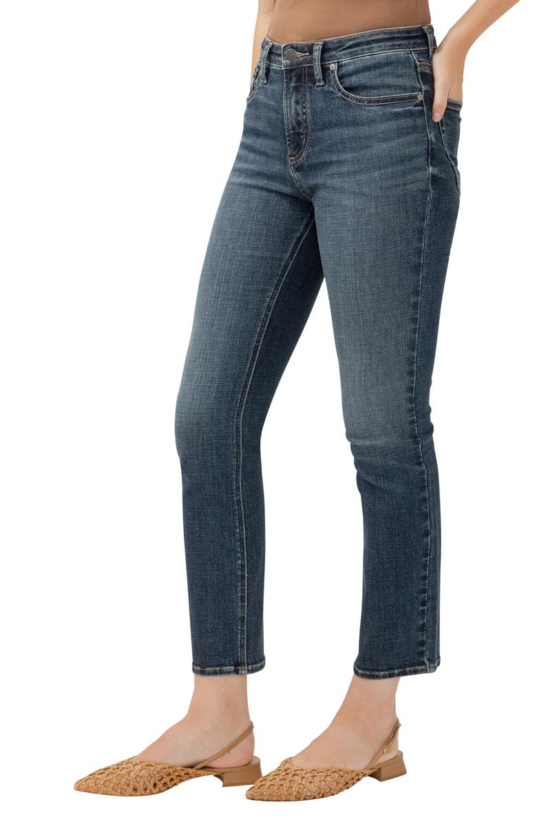 Silver Jeans Co. Most Wanted Mid Rise Ankle Straight Leg Jeans, Alternate, color, Indigo