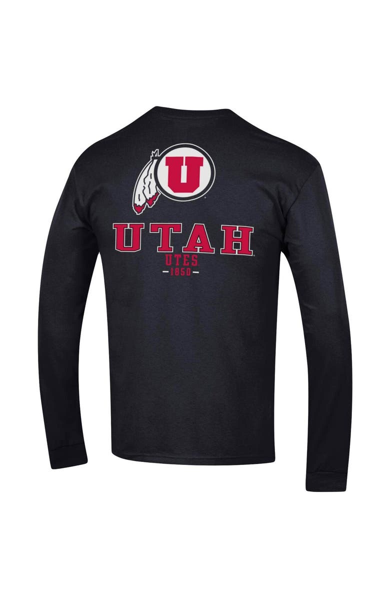 Champion Men's Champion Black Utah Utes Team Stack Long Sleeve T-Shirt, Alternate, color, 