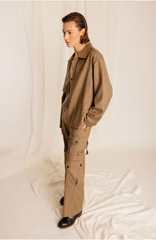 Fortela Jayda Military Cargo Wool Fresco Trousers In Multi