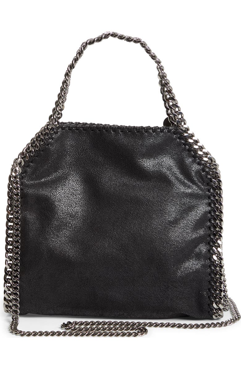 Stella McCartney Mini Falabella Faux Leather Tote, Alternate, color, Black W/ Silver