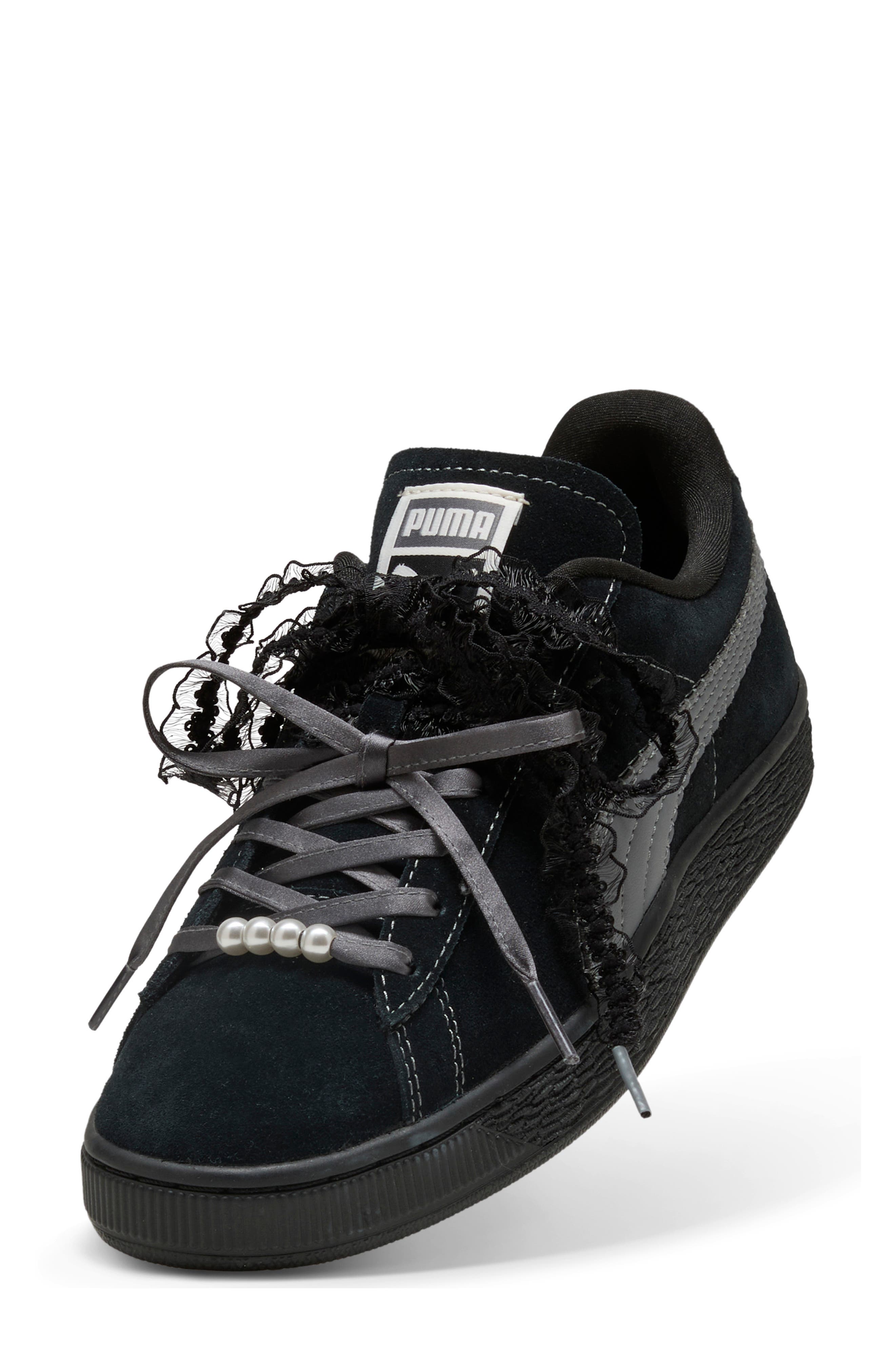 Suede Bloom Sneaker, Alternate, color, PUMA BLACK/ SLATE SKY