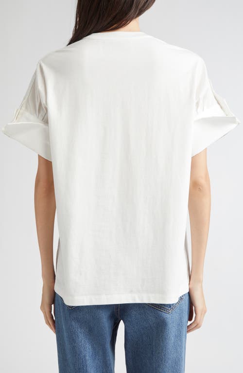 Eenk Folded Sleeve Cotton T-shirt In White