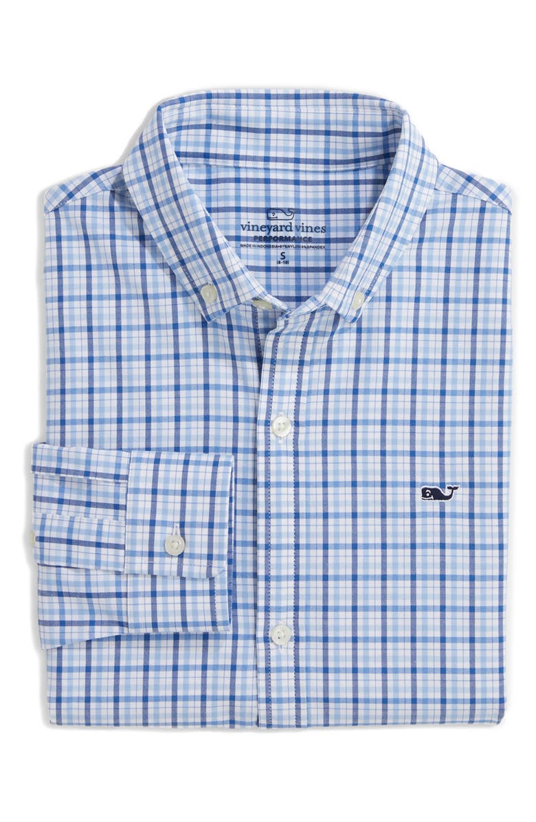 vineyard vines Kids' Plaid Performance Button-Down Shirt, Main, color, 