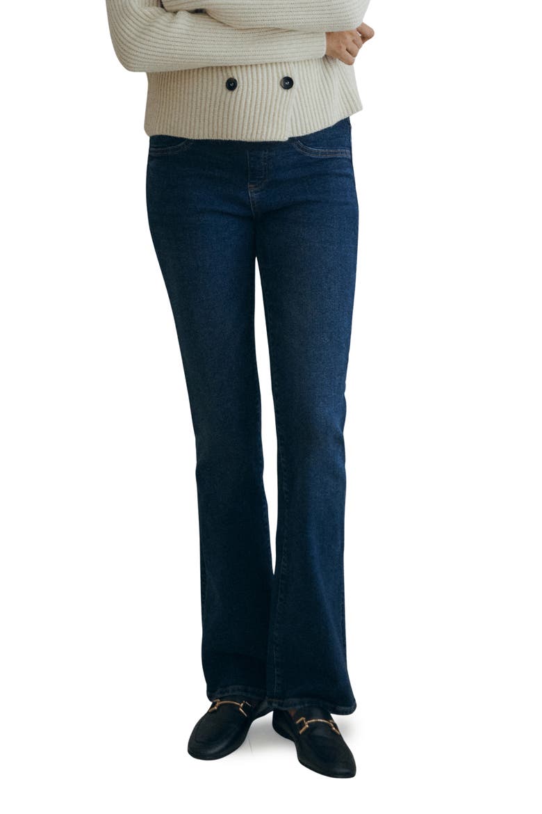 Flare Maternity Jeans, Main, color, DARK BLUE