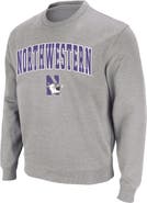 COLOSSEUM Men's Colosseum Heather Gray Northwestern Wildcats Arch & Logo Crew Neck Sweatshirt
