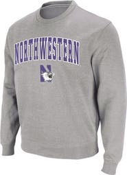 COLOSSEUM Men's Colosseum Heather Gray Northwestern Wildcats Arch & Logo Crew Neck Sweatshirt