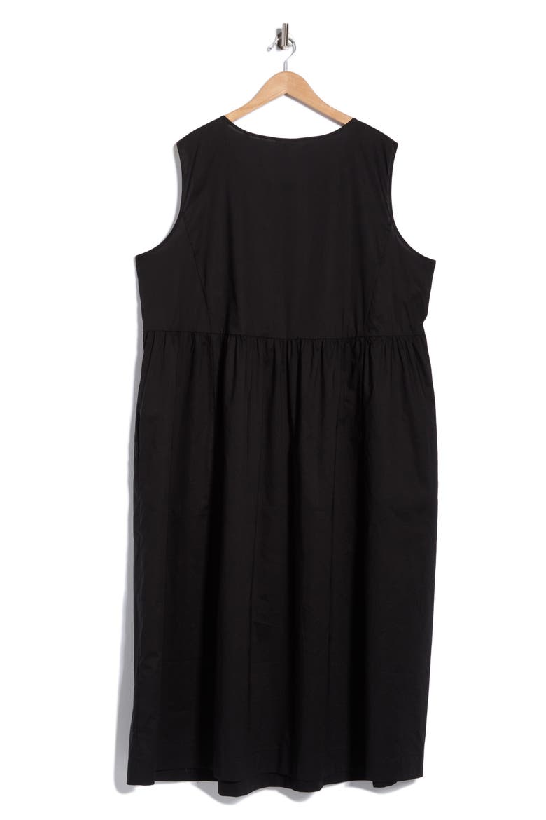 Pleated Front Maxi Dress, Alternate, color, BLACK