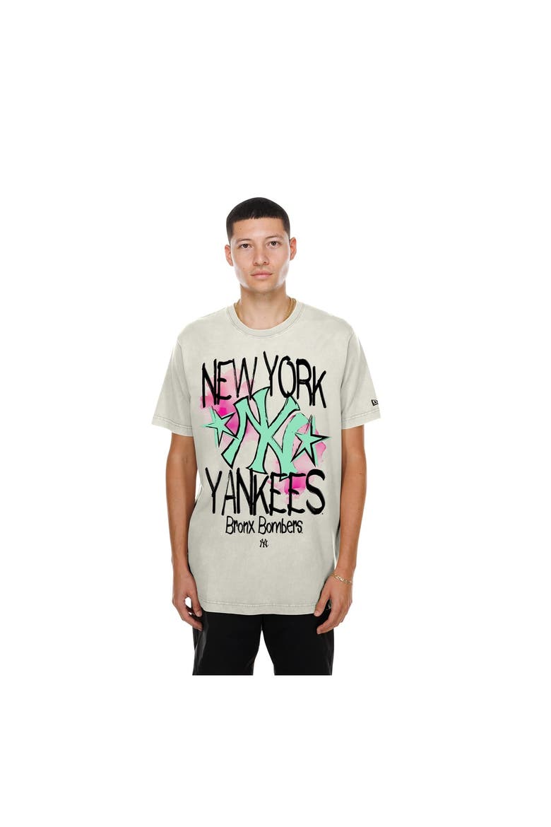 Men's New Era  Cream New York Yankees Lifestyle Punk Core T-Shirt, Main, color, Cream