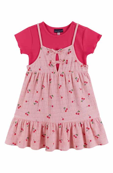 Andy & Evan Kids' Cherry Print Tank T-Shirt Dress