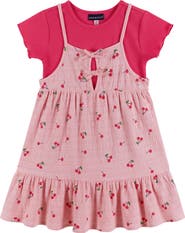 Andy & Evan Kids' Cherry Print Tank T-Shirt Dress