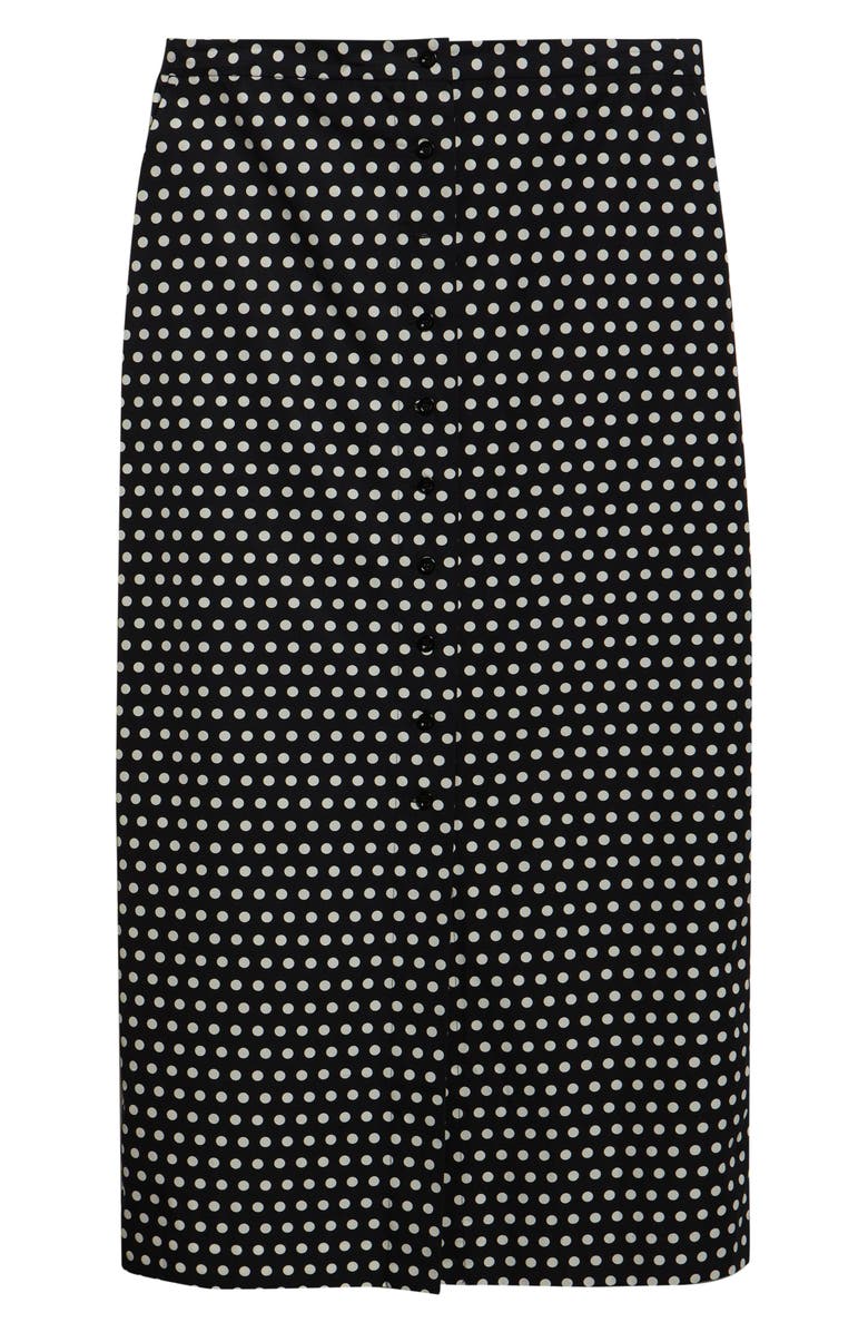 FRAME The Dot Front Button Midi Skirt, Alternate, color, Black Multi