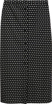 FRAME The Dot Front Button Midi Skirt