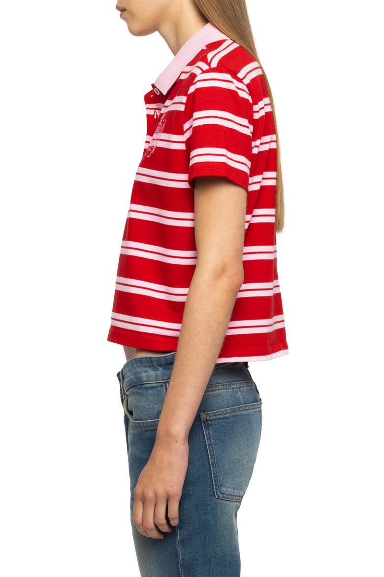 Mirta Stripe Crop Polo, Alternate, color, LOVE