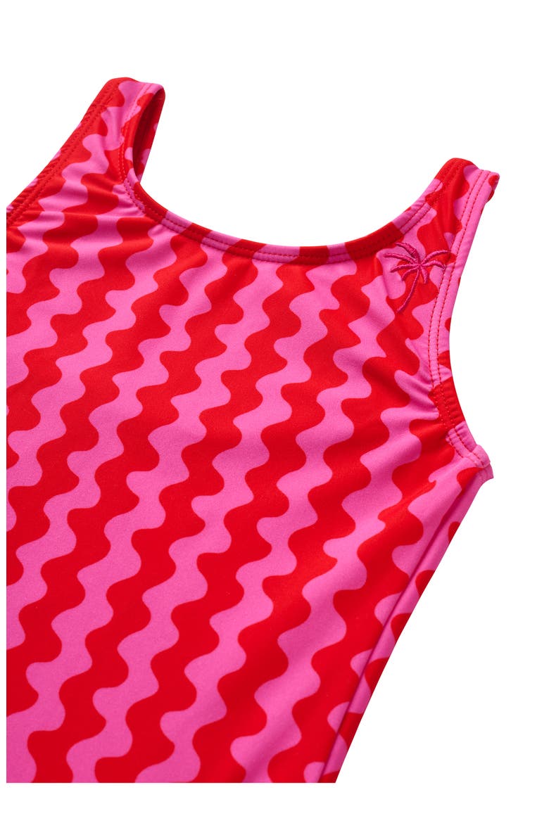 Kids' Small Waves One-Piece Swimsuit, Alternate, color, PINK