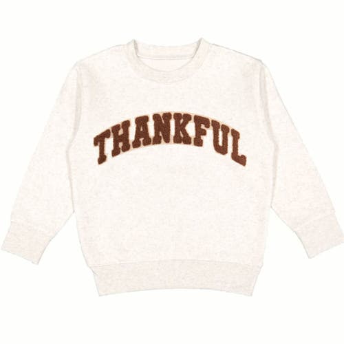 Sweet Wink Thankful Patch Varsity Thanksgiving Sweatshirt In Pink