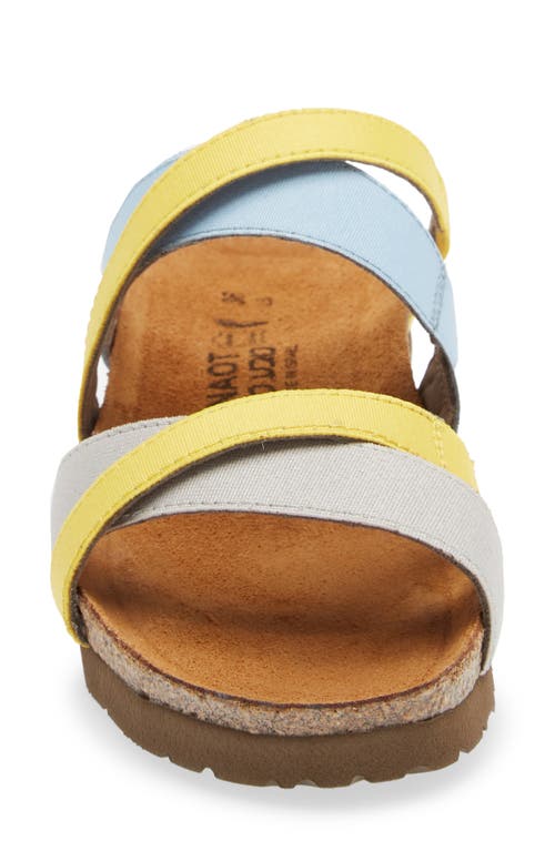 Naot Roxana Strappy Slip-on Sandal In Ice Gray/silver/yellow