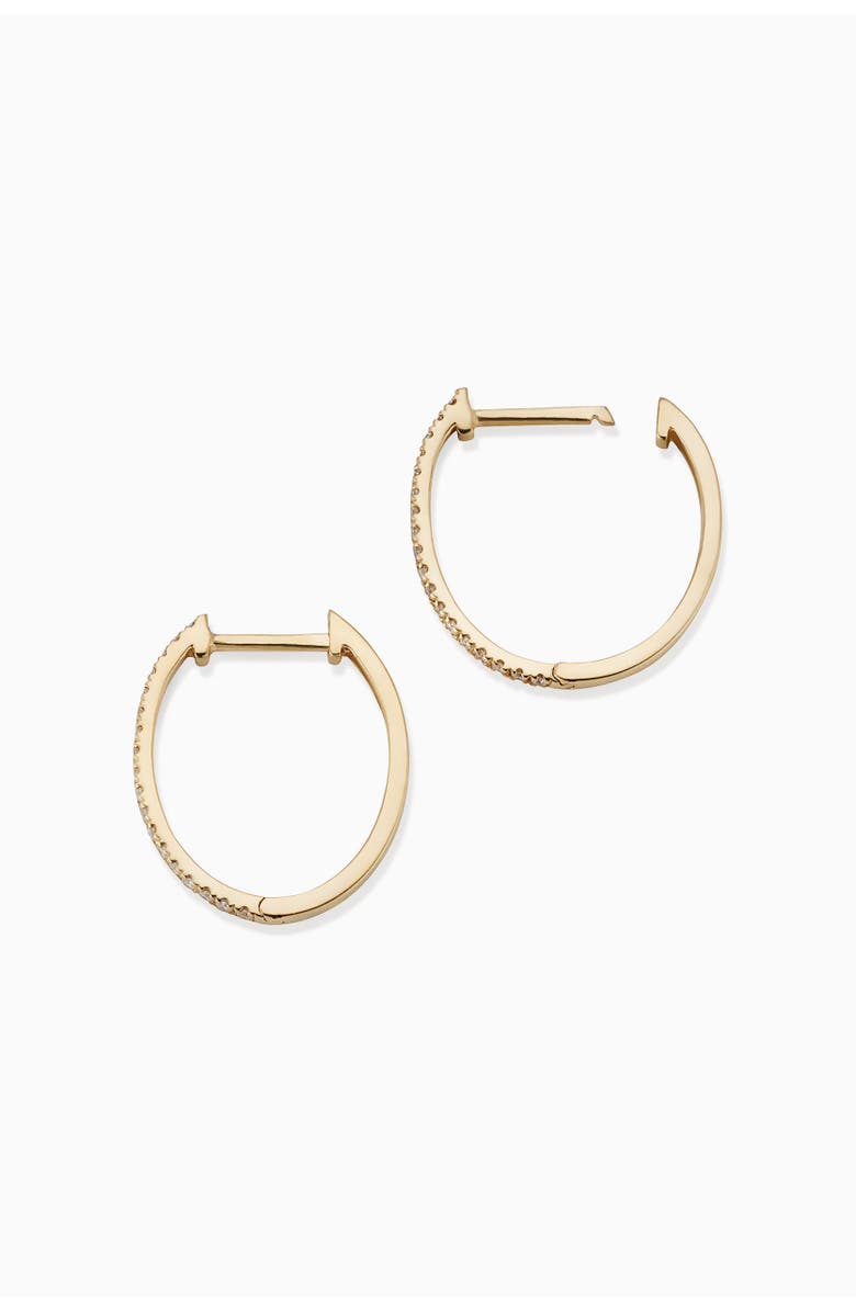 Oradina 14K Gold Shine Bright Medium Diamond Hoops, Alternate, color, 