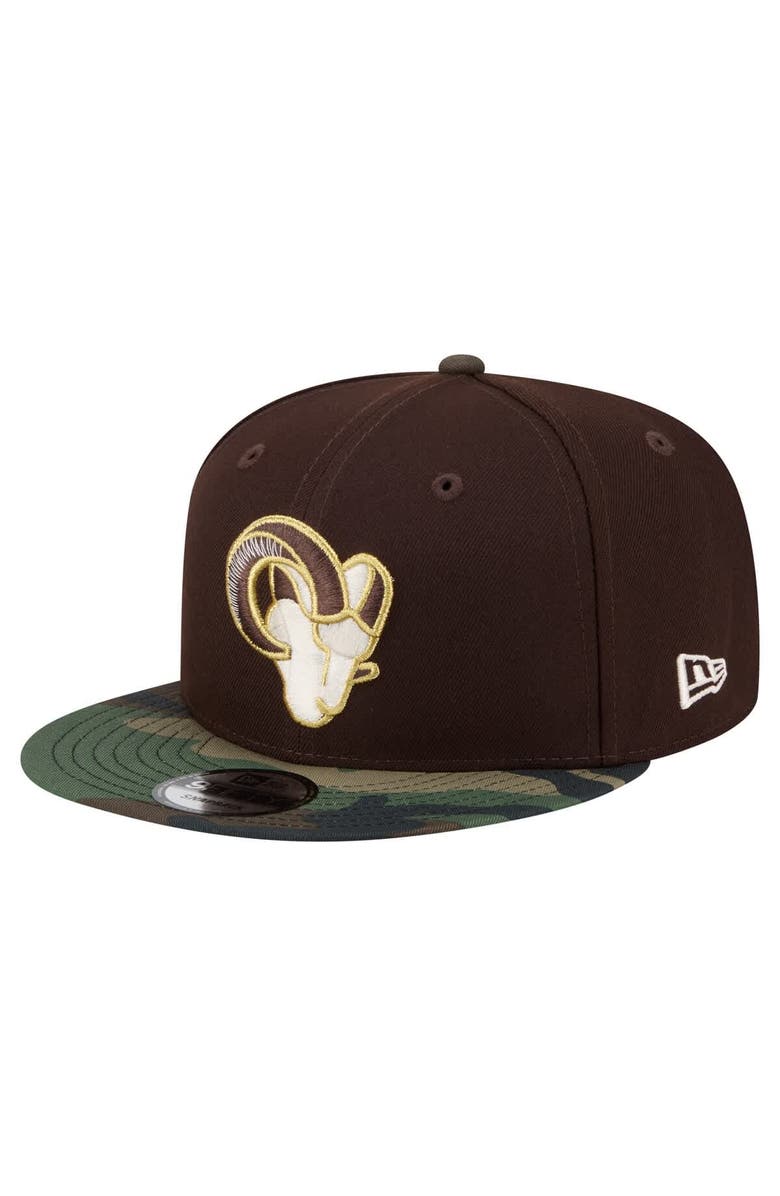 New Era Men's New Era  Dark Brown Los Angeles Rams Burnt Wood Camo 9FIFTY Snapback Hat, Main, color, Dark Brown