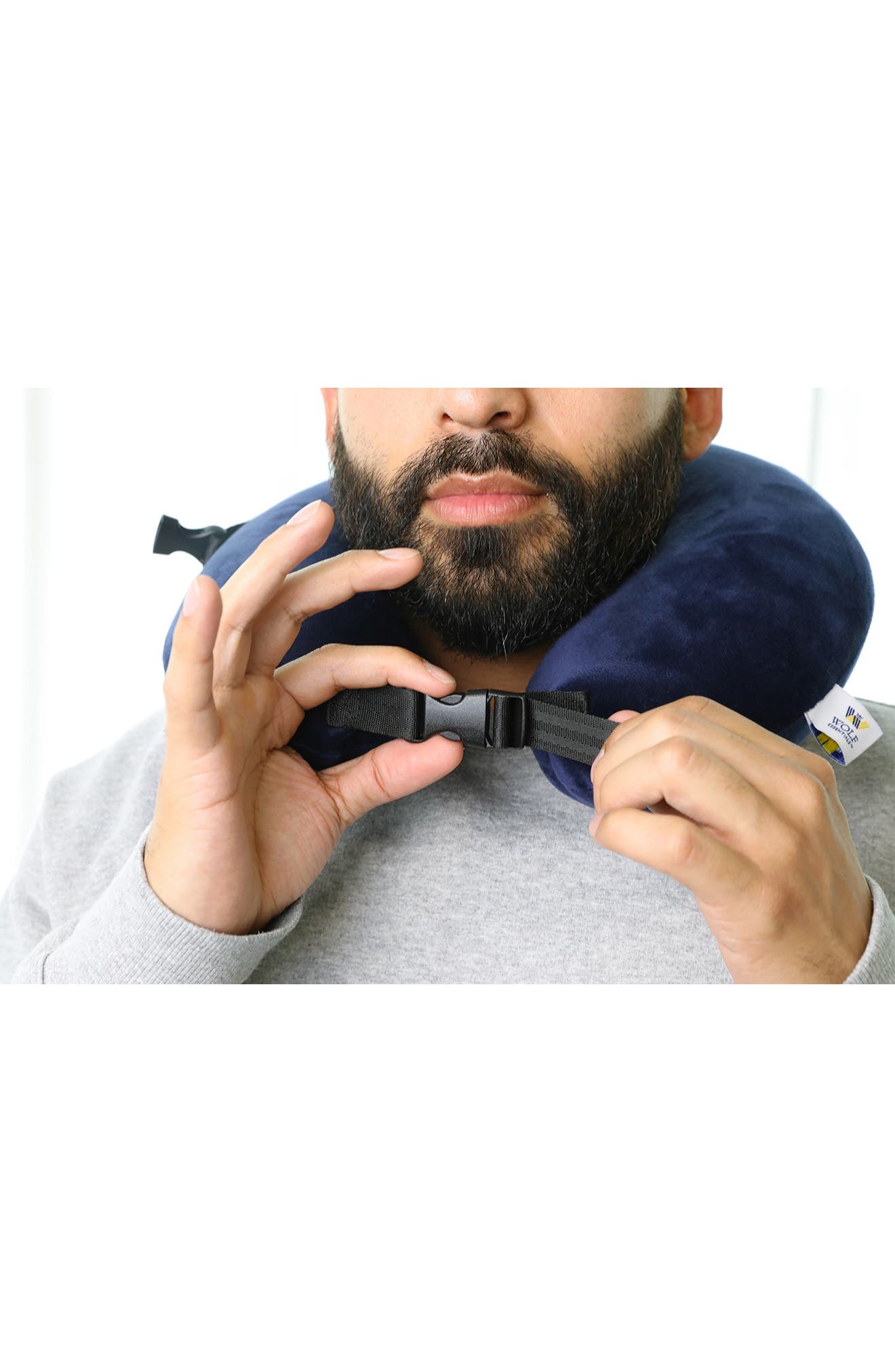 Memory Foam FlexFit Neck Pillow, Alternate, color, NAVY