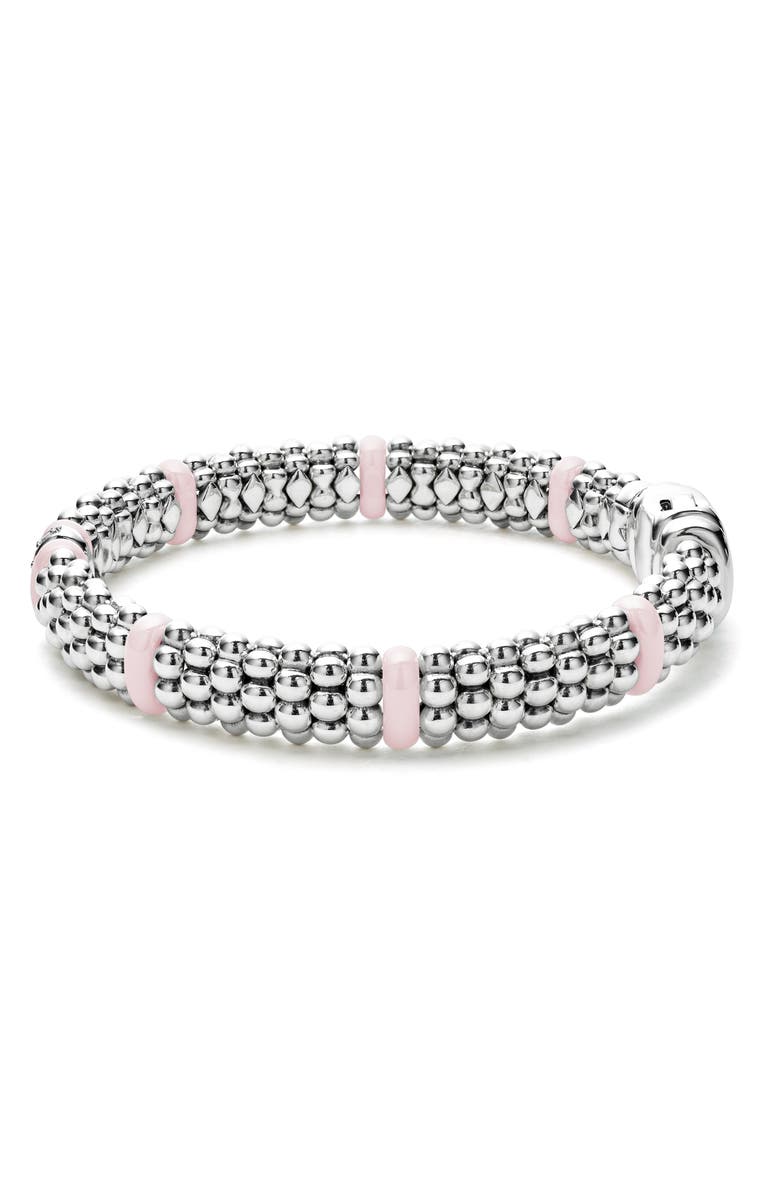 LAGOS Pink Caviar Diamond Ceramic Station Bracelet, Alternate, color, Pink
