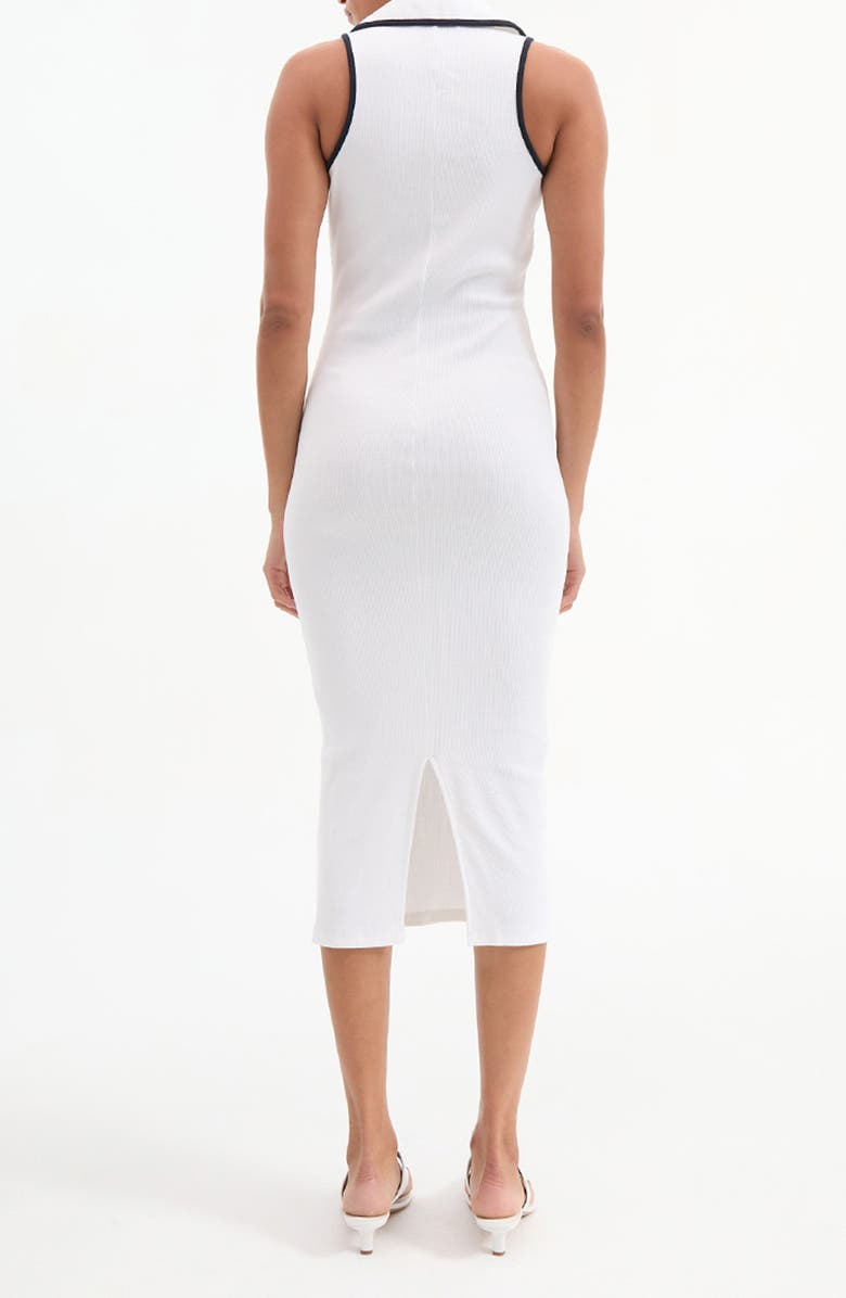 Veronica Beard Darien Stretch Cotton Polo Dress, Alternate, color, White