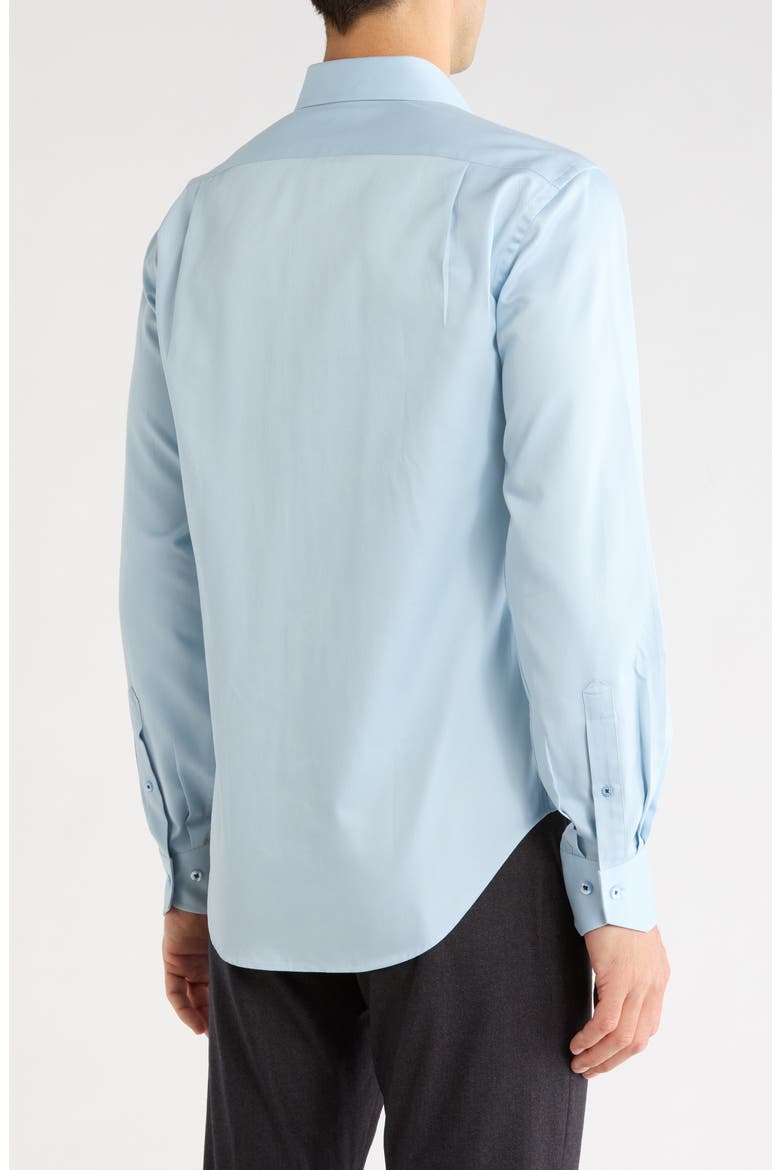 Trim Fit Solid Dress Shirt, Alternate, color, BLUE TOPAZ