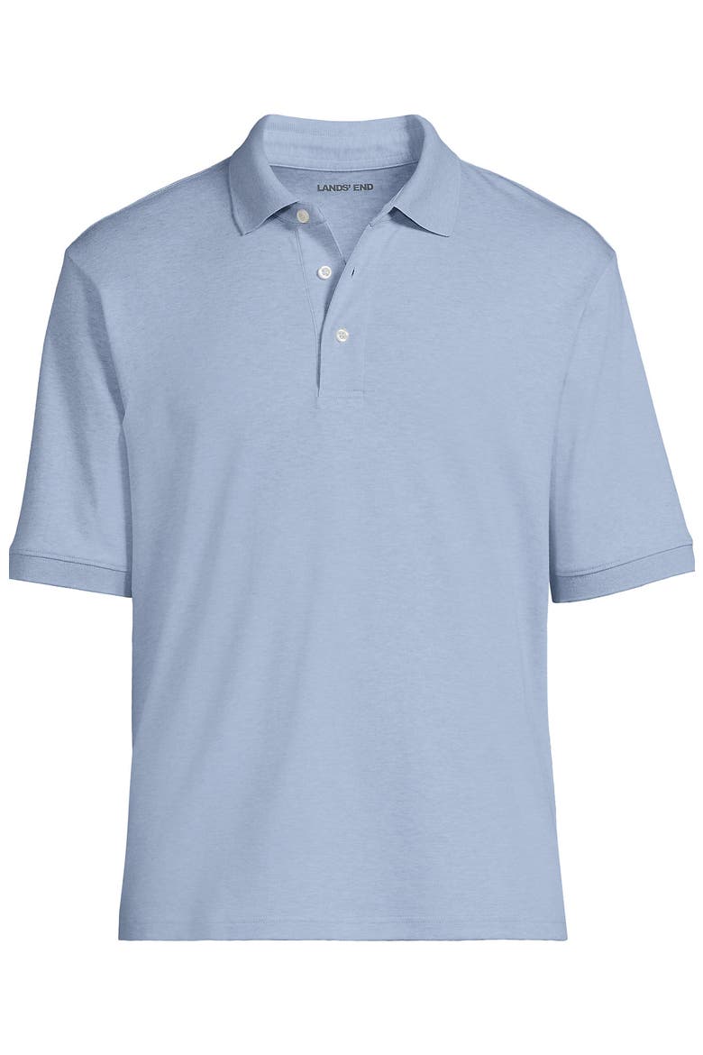 Short Sleeve Cotton Supima Polo Shirt, Alternate, color, Light Pool Blue Heather